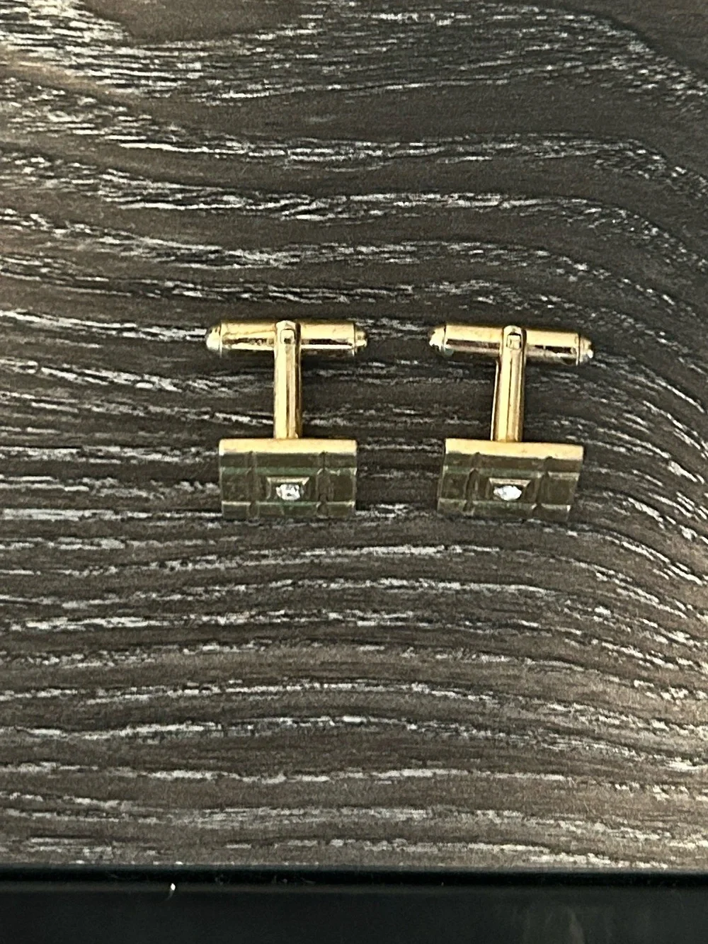 Vintage geometric crystal cufflinks